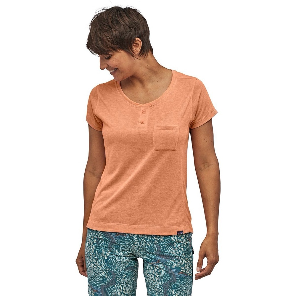 Patagonia Capilene Cool Trail Bike Short-Sleeve Henley, Large, Burnt Orange